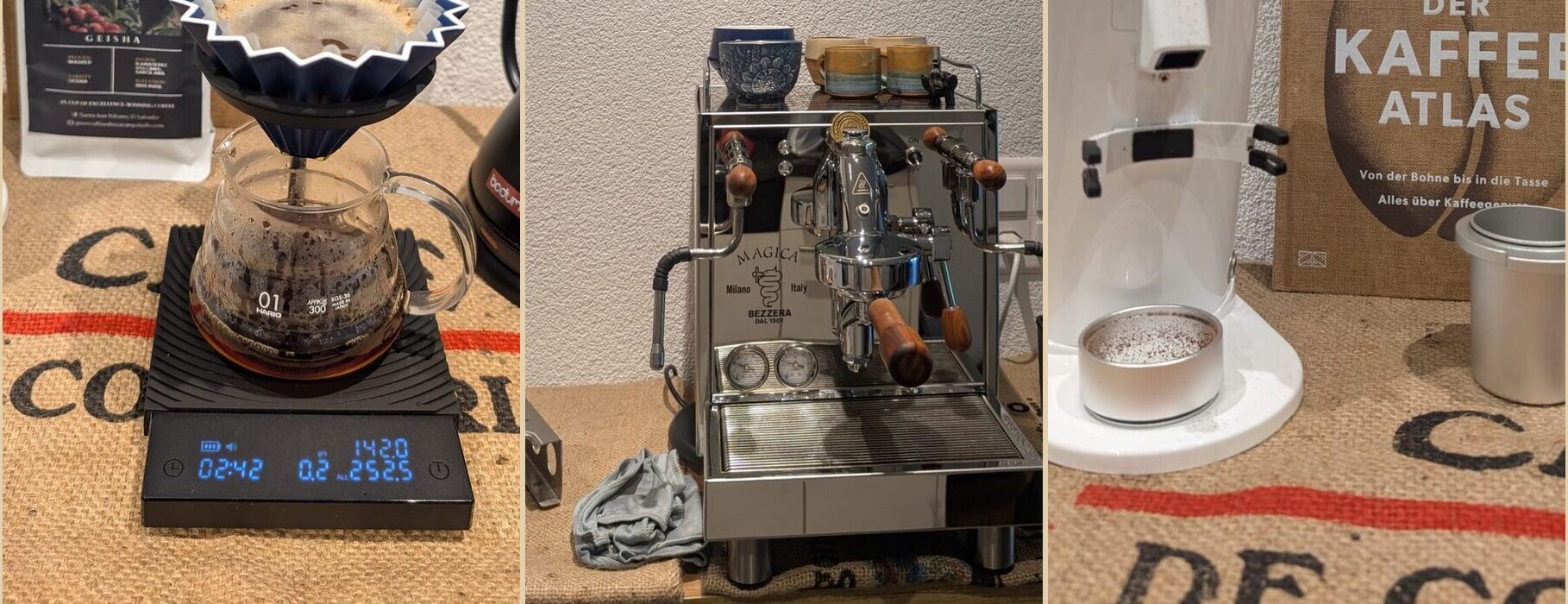Brühmethoden im Vergleich: V60, Siebträger, Mühle